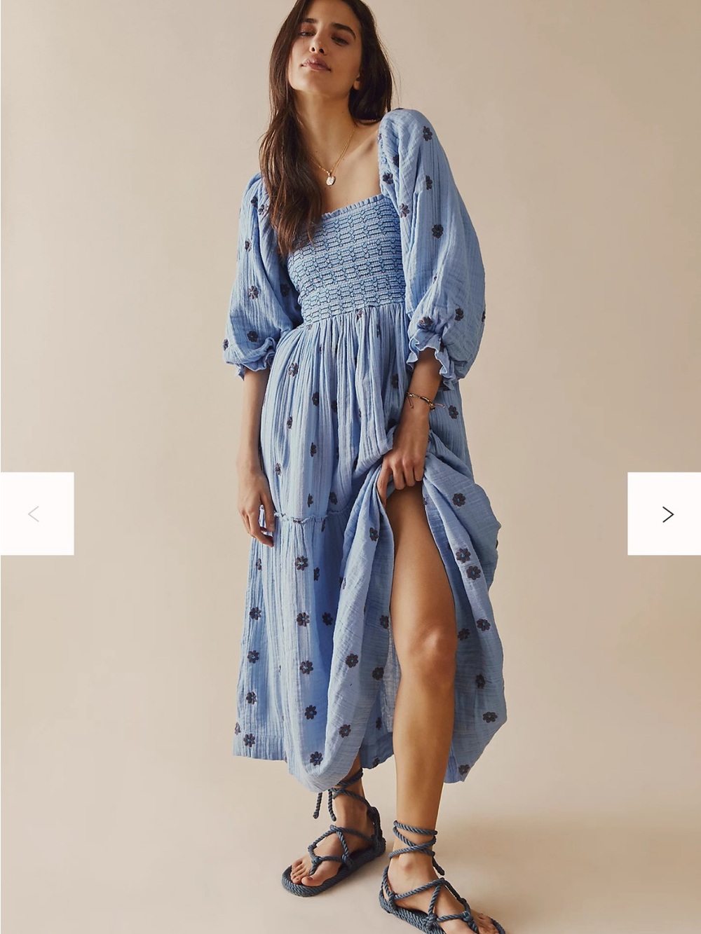 Free people FP Dahlia maxi dress light blue